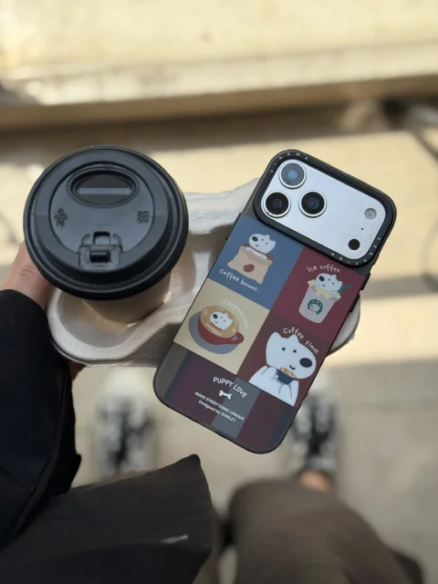 قاب گوشی Puppy Love Coffee آیفون | حس خوب قهوه و صمیمیت