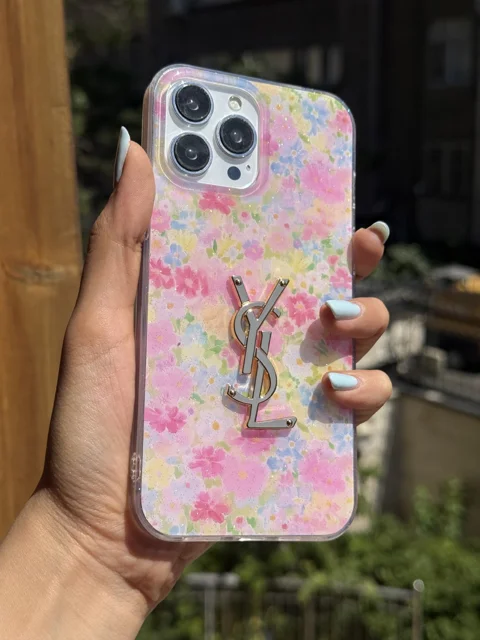 قاب گوشی Pink Garden آیفون | طرح باغ گل صورتی