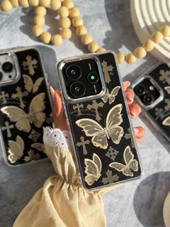 قاب گوشی سامسونگ Butterfly Cross | قاب پروانه‌ای مشکی طلایی