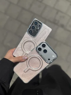 قاب گوشی صورتی شاینی با Mag Safe