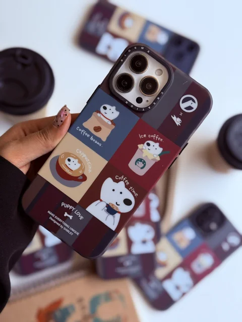 قاب گوشی Puppy Love Coffee آیفون | حس خوب قهوه و صمیمیت