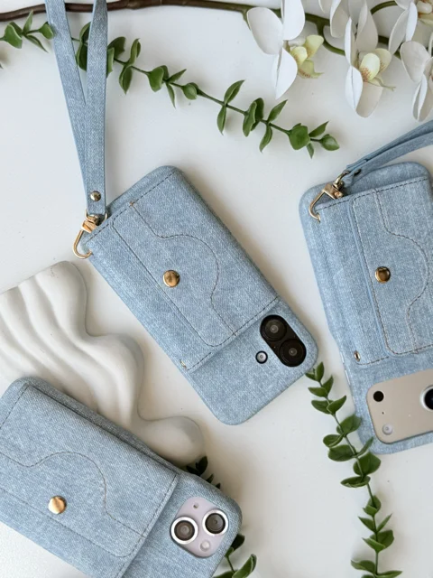 قاب گوشی جاکارتی طرح جین Jeans Wallet آیفون | ترکیب استایل پارچه‌ای و کاربرد هوشمندانه!