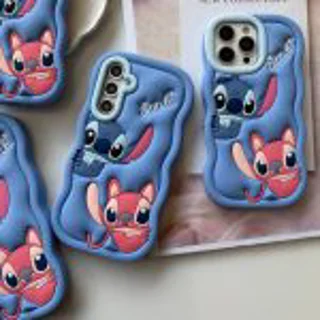 قاب گوشی عروسکی استیچ کاپل شیائومی | قاب سیلیکونی فانتزی Stitch Couple